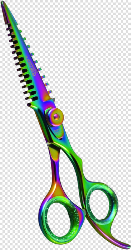 Professional Samurai Blending Shear In Rainbow Titanium   Scissors  HD Png DownloadTransparent PNG