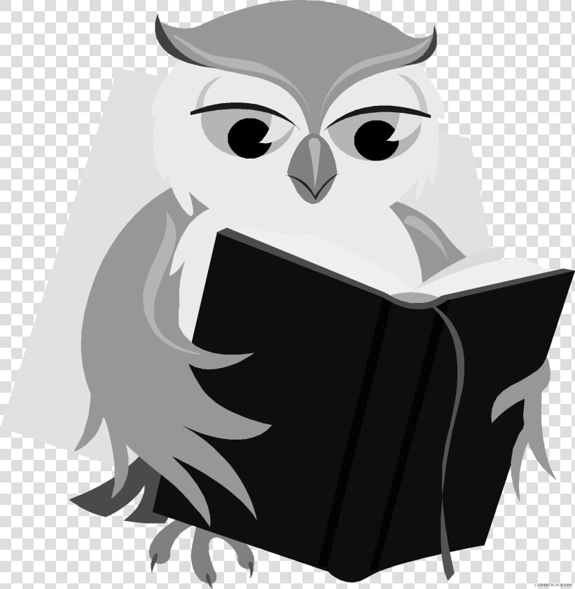 Owl Book Clipart Svg Black And White Download Owl With   Black And White Clipart Owl With Book  HD Png DownloadTransparent PNG