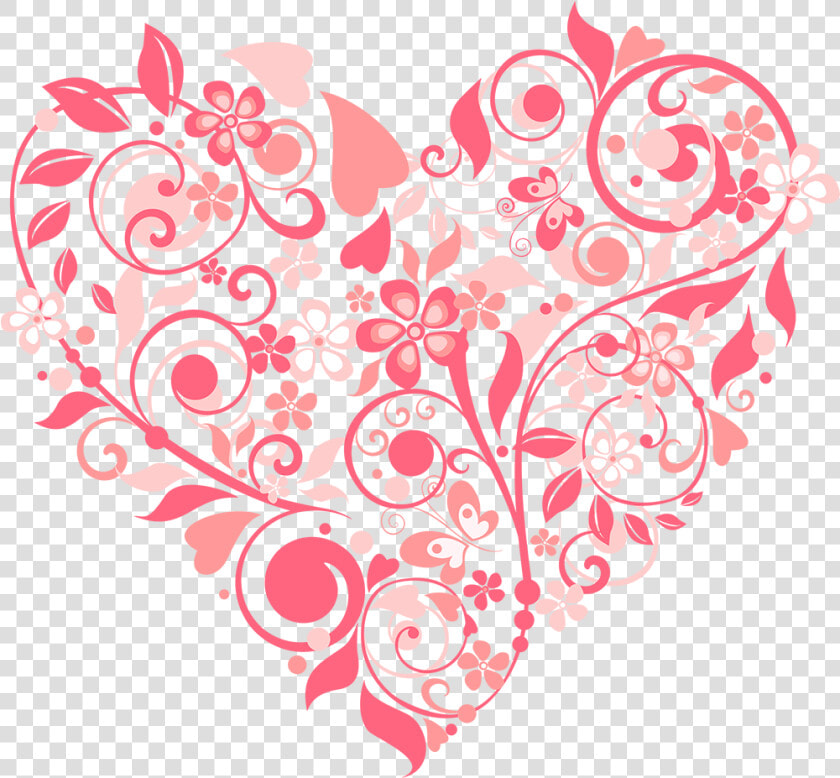 Floral Heart Patern   Free Floral Heart Vector  HD Png DownloadTransparent PNG