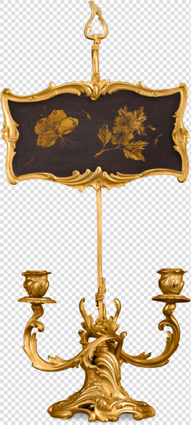 Rococo Wood Panel Candelabrum   Brass  HD Png DownloadTransparent PNG