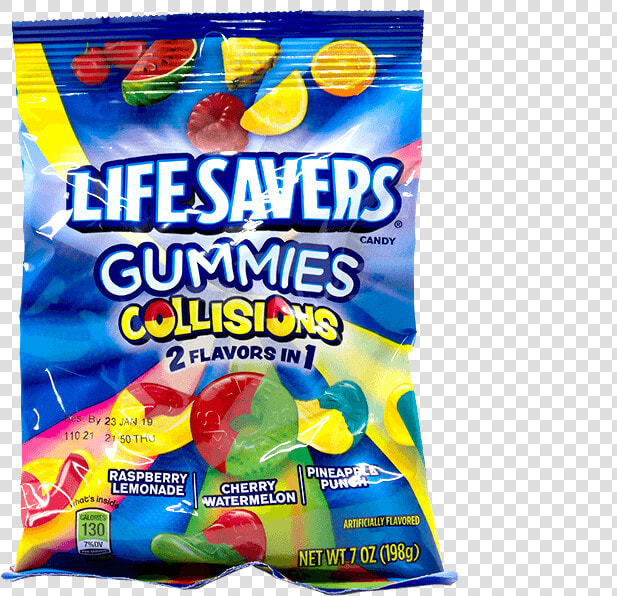 Lifesavers Gummies Collisions 7oz Bag Front   Lifesavers Gummies Collisions  HD Png DownloadTransparent PNG