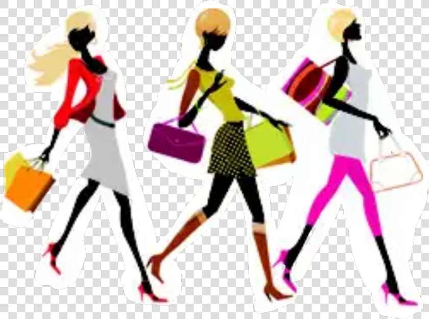  women  lady  shopping  fashion  friends   Woman Shopping Art Png  Transparent PngTransparent PNG