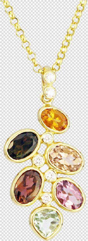 Multi colored Tourmaline Necklace Kaleidoscope In 18k   Locket  HD Png DownloadTransparent PNG