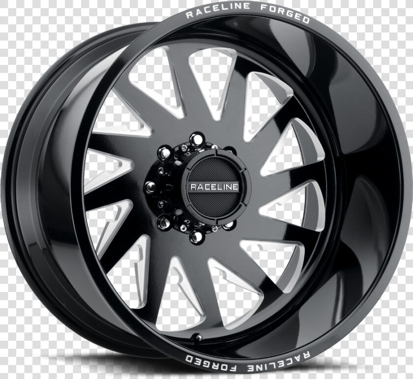 Raceline Rf1018b 221480 2a Wheel 8lug Gloss Black Milled   Cali Offroad Summit  HD Png DownloadTransparent PNG