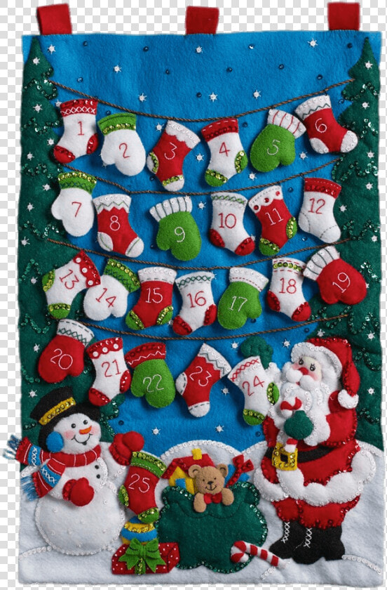 Stockings Advent Calendar   Felt Stocking Advent Calendar  HD Png DownloadTransparent PNG