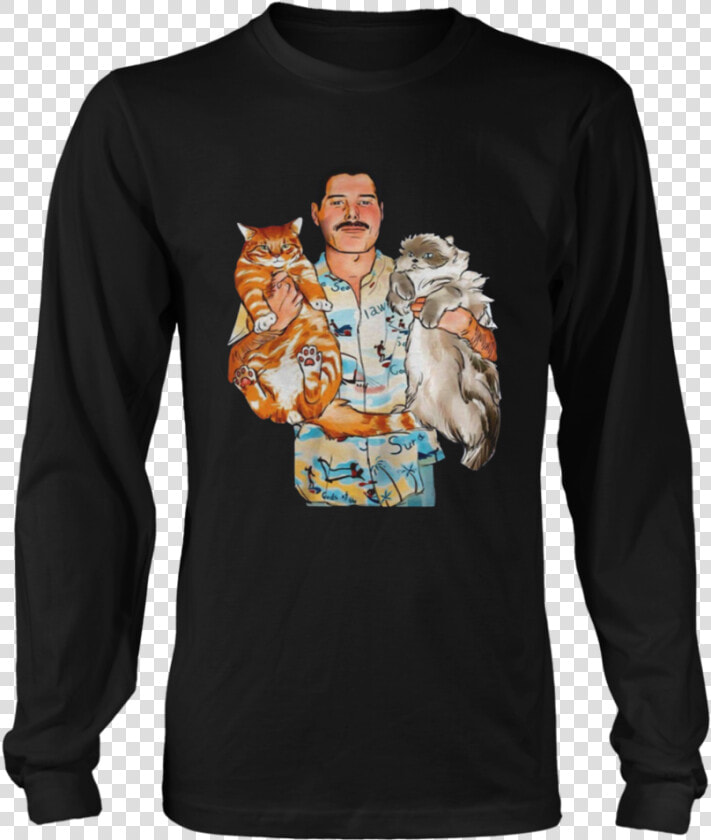 Freddie Mercury With His Cats Shirt   Freddie Mercury Cat T Shirt  HD Png DownloadTransparent PNG