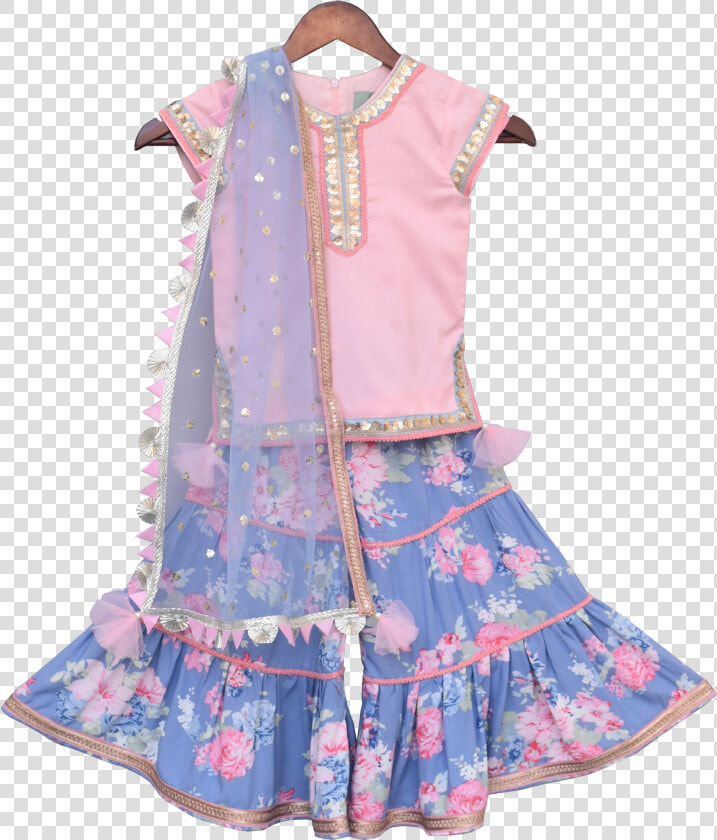 Pink Kurti With Printed Sharara Class Lazyload Lazyload   Patchwork  HD Png DownloadTransparent PNG