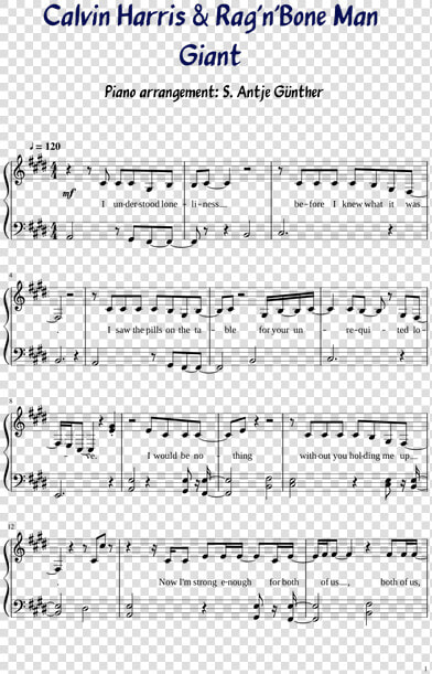 Giant Rag N Bone Man Sheet Music  HD Png DownloadTransparent PNG