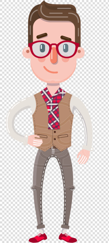 Smart Office Man Cartoon Character In Flat Style   Cartoon Characters Man Cartoon  HD Png DownloadTransparent PNG