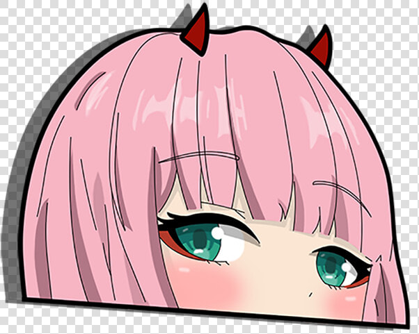 Image Of Zero Two Peeker   Cartoon  HD Png DownloadTransparent PNG