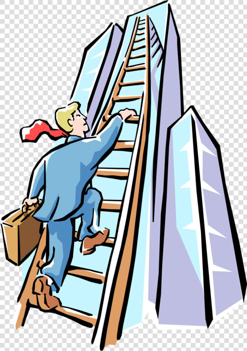 Vector Illustration Of Businessman Climbing Ladder   Ambitious Person Ambitious Clipart  HD Png DownloadTransparent PNG