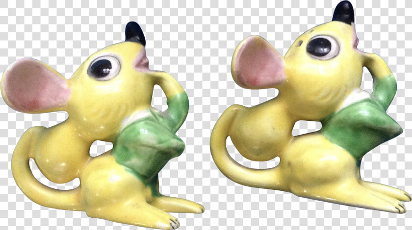 Vintage Identical Twins Yellow Mice Salt Or Pepper   Cartoon  HD Png DownloadTransparent PNG