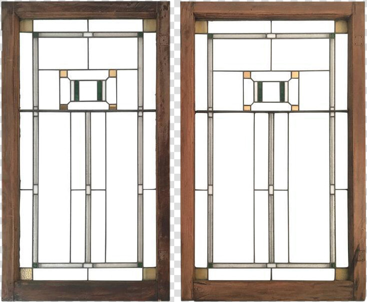 1910s Vintage Prairie School Period Stained Glass Windows    Stained Glass Frank Lloyd Wright Windows  HD Png DownloadTransparent PNG