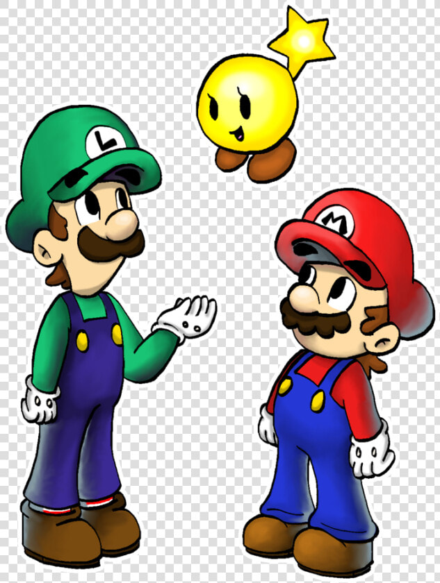 Collection Of Free Luigi Drawing Artwork   Mario Luigi And Starlow  HD Png DownloadTransparent PNG