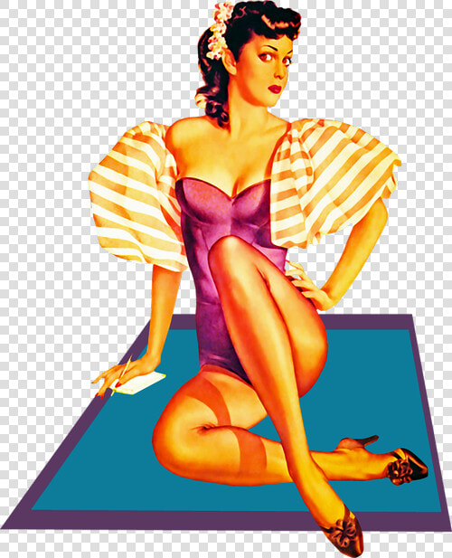 Pin Up Girl Woman Sexy   Illustration Pin Up Rétro  HD Png DownloadTransparent PNG