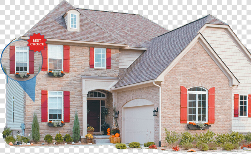 Brick House With Red Shutters   Red Shutters On Brick House  HD Png DownloadTransparent PNG