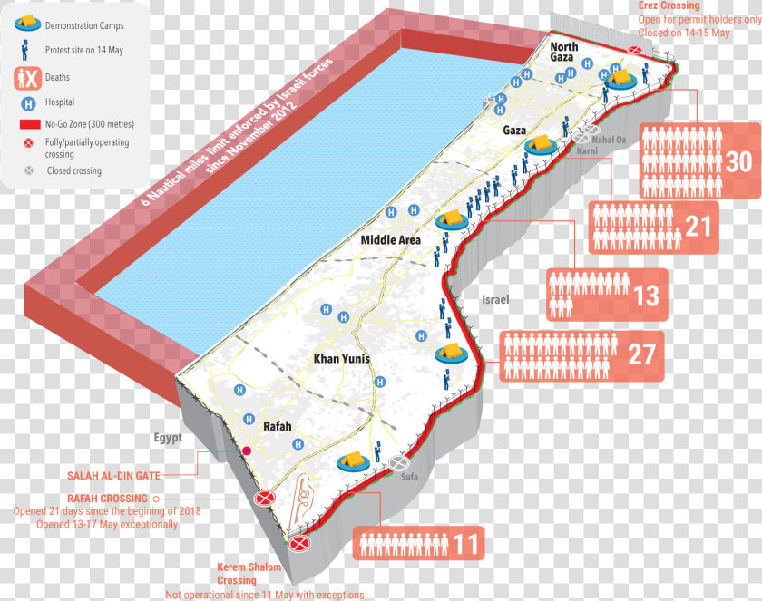 Ocha Gaza Strip Map  HD Png DownloadTransparent PNG