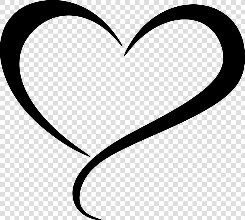 Transparent Curly Heart Outline Clipart   Heart Shape Line Art  HD Png DownloadTransparent PNG