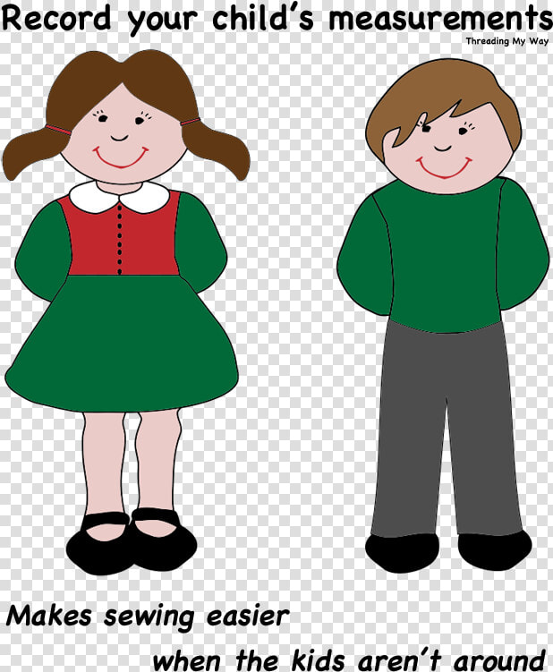 Record Measurements For Your Child On This Handy Template   Boy And Girl Clipart  HD Png DownloadTransparent PNG