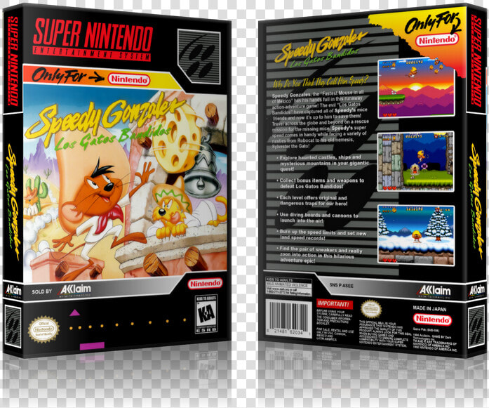 Speedy Gonzales Replacement Nintendo Snes Game Case   Secret Of Mana 2 Cover  HD Png DownloadTransparent PNG