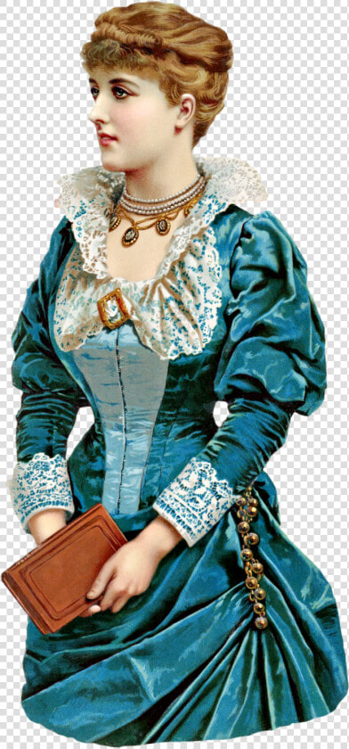 Victorian Lady In Blue Clipart   Victorian Era Victorian Blue Dress  HD Png DownloadTransparent PNG