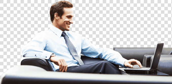 A Man Working With His Laptop On A Couch   Medical Representative Dress Code  HD Png DownloadTransparent PNG