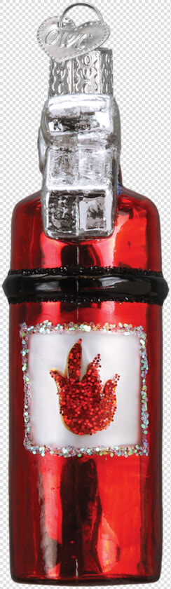 Old World Christmas Fire Extinguisher Glass Ornament   Glass Bottle  HD Png DownloadTransparent PNG