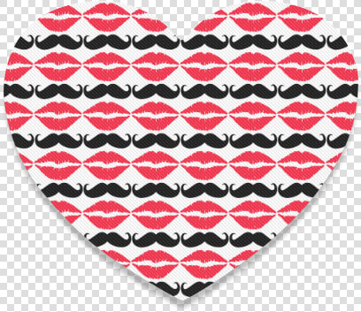 Red And Black Hipster Mustache And Lips Heart Coaster  HD Png DownloadTransparent PNG