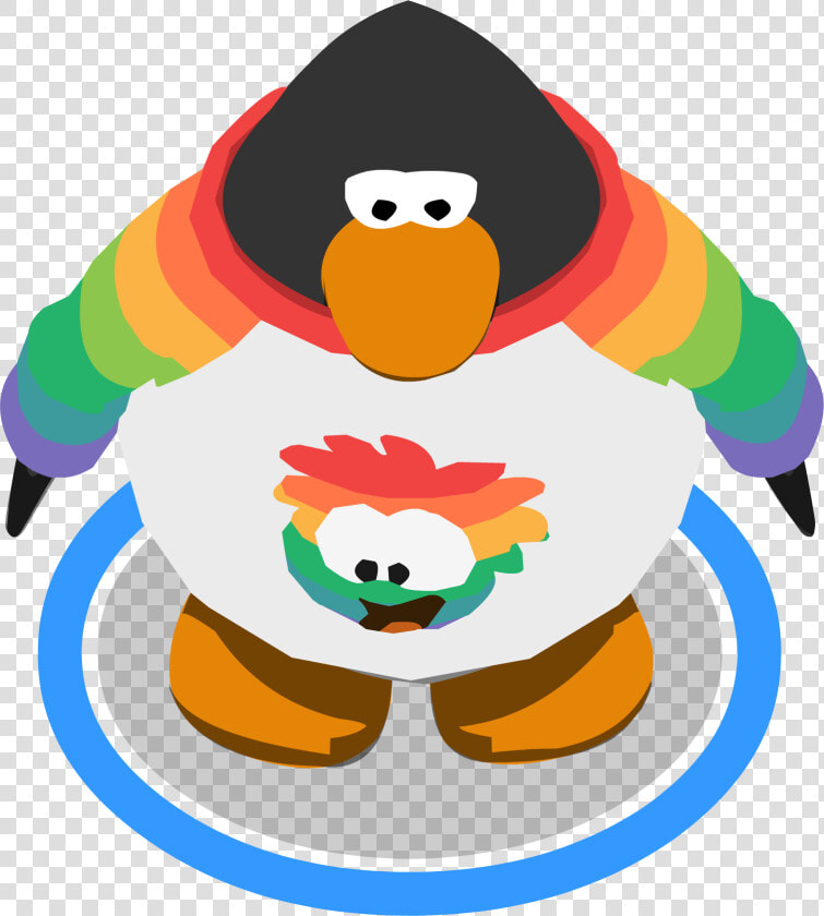 I Heart My Rainbow Puffle T shirt Ingame   Club Penguin Character In Game  HD Png DownloadTransparent PNG