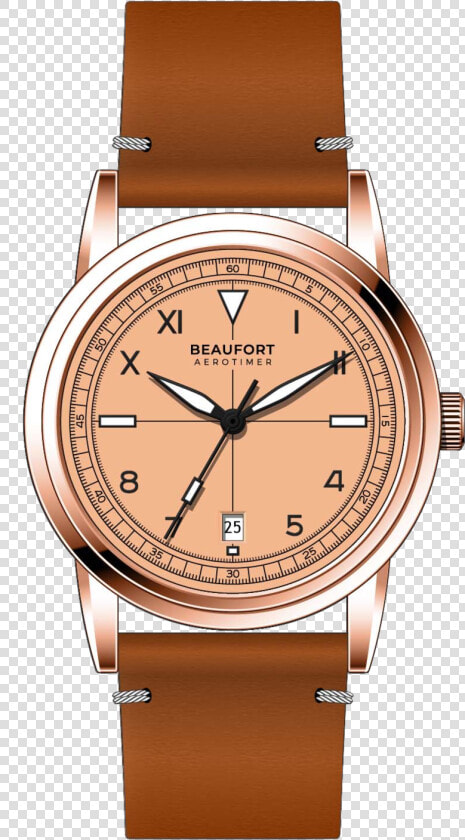 Salmon Rose Gold Automatic Watch   Beaufort Watch  HD Png DownloadTransparent PNG