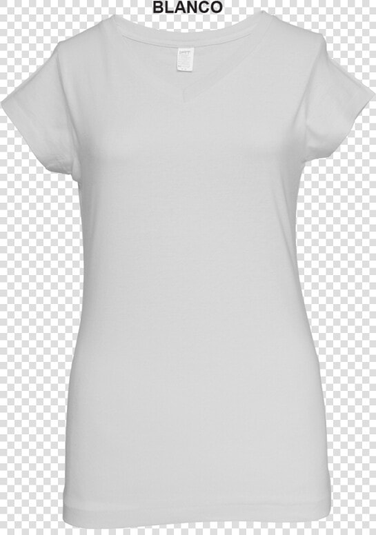 Playera Dama Manga Corta Cuello V Algodón Peinado Blanca   Active Shirt  HD Png DownloadTransparent PNG