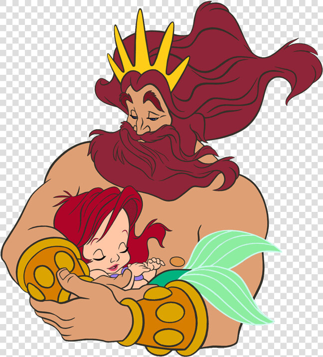 Había Una Vez En El Fondo Del Más Azul De Los Océanos    King Triton And Baby Ariel  HD Png DownloadTransparent PNG