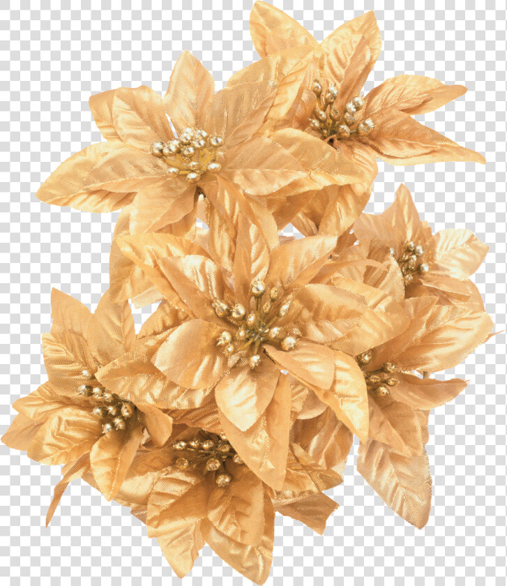 Adornos Luces Y Campanas De Navidad Png   Gold Christmas Flower Png  Transparent PngTransparent PNG