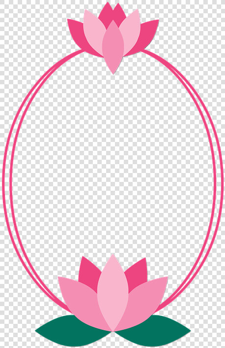 Frame  Flower  Lotus  Color Pink  Oval  Picture Frame   Lotus Flower Frame  HD Png DownloadTransparent PNG