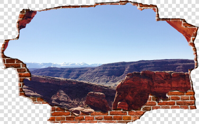 Zapwalls Decals Canyon Perspective Looking At Mountains   Breaking Wall Png  Transparent PngTransparent PNG