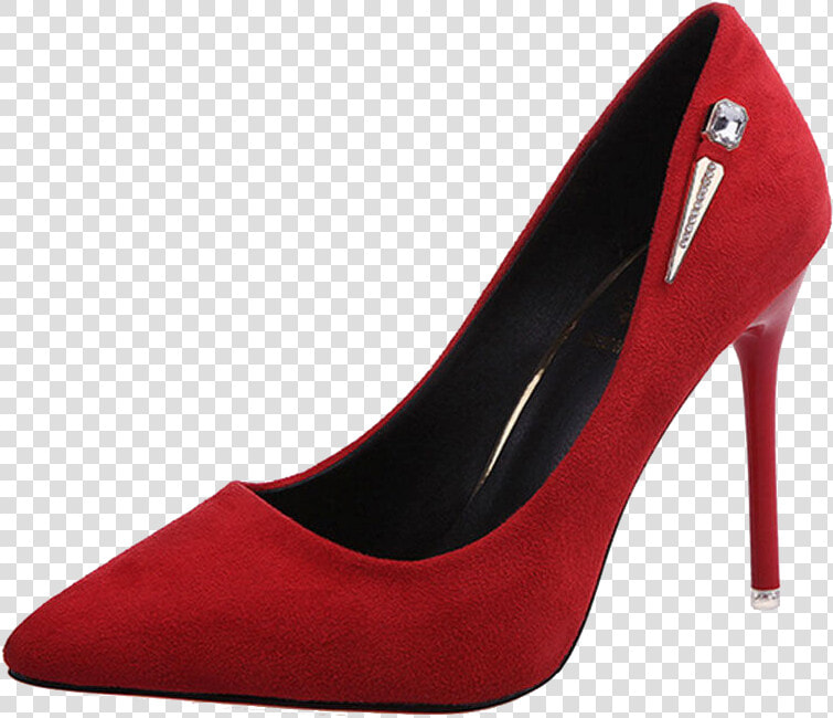 Slipper High heeled Footwear Shoe Sandal   Suede Red Heels  HD Png DownloadTransparent PNG