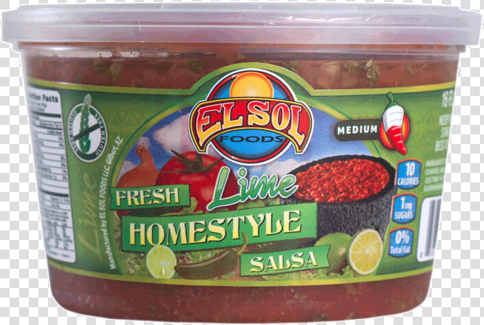 Lime Medium Salsa 16oz   El Sol Foods  HD Png DownloadTransparent PNG