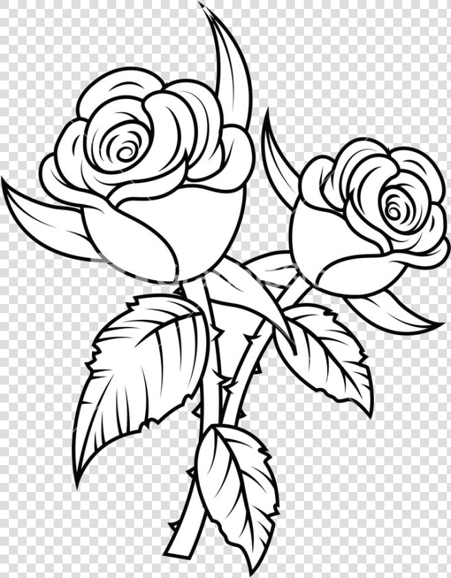 Rose Flower Black And White Clip Art Transparent Png   Rose Image Black And White  Png DownloadTransparent PNG