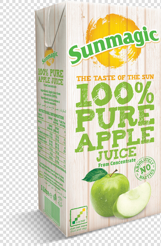 Sunmagic 1l 100  Pure Apple Juice Recap   Granny Smith  HD Png DownloadTransparent PNG