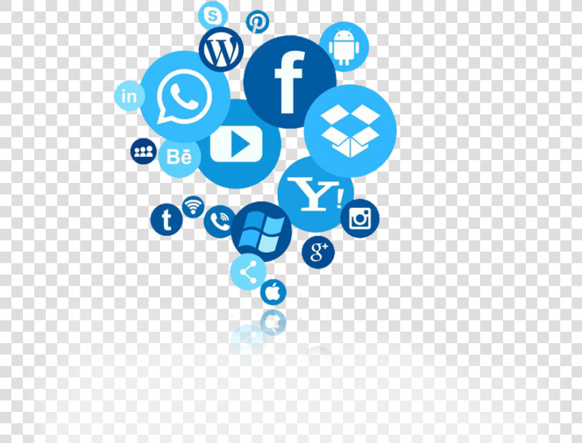 Blue Circles With White Social Media Icons Inside And   Circle Social Media Icon  HD Png DownloadTransparent PNG