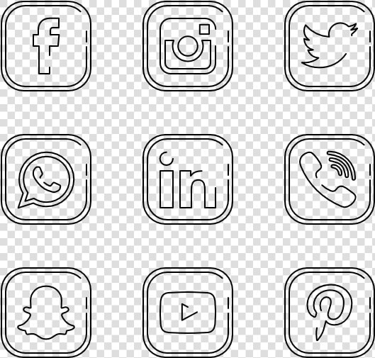 Essential Set   Social Media Icons Line  HD Png DownloadTransparent PNG