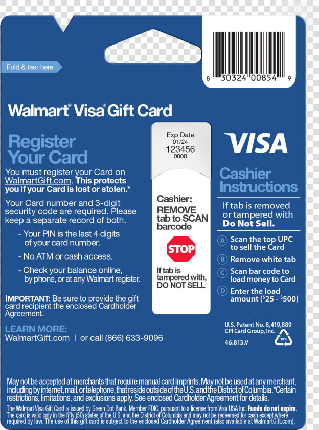 Walmart Debit Visa Gift Card Balance Photo   Walmart Visa Gift Card Green Dot  HD Png DownloadTransparent PNG