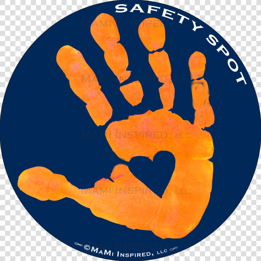 Safety Spot ™ Orange Kids Hand Car Magnet Handprint   Parking Lot  HD Png DownloadTransparent PNG