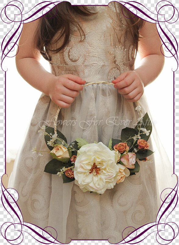 Artificial Faux Bridal Flower Girl Held Floral Loop   Small White Rose In Brides Hair  HD Png DownloadTransparent PNG