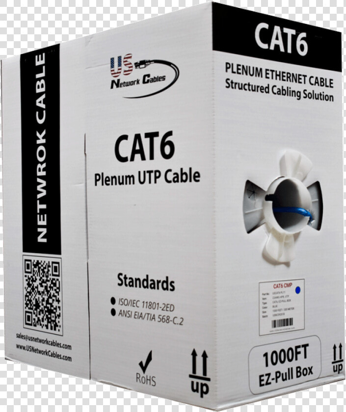 Cat6 Plenum 1000ft Solid Cmp Rated Bulk 550mhz Utp   Box  HD Png DownloadTransparent PNG