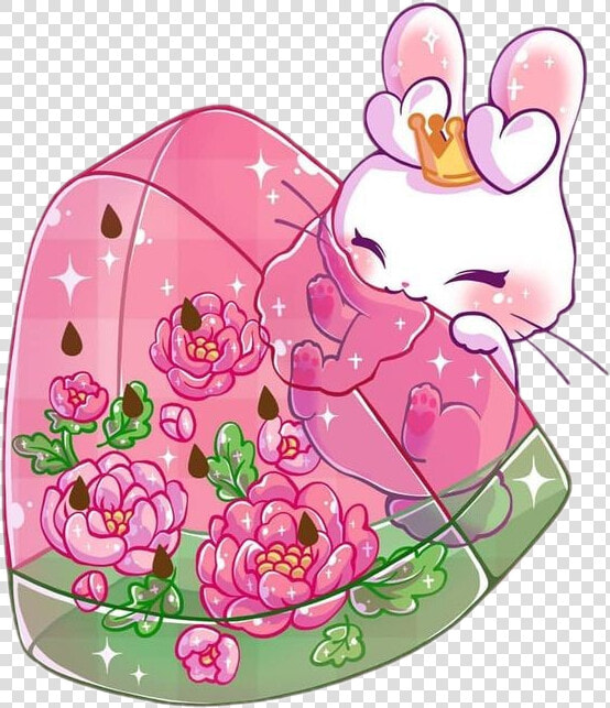  freetoedit  cute  kawaii  rabbit  bunny  food  hungry   M Jenni Art  HD Png DownloadTransparent PNG