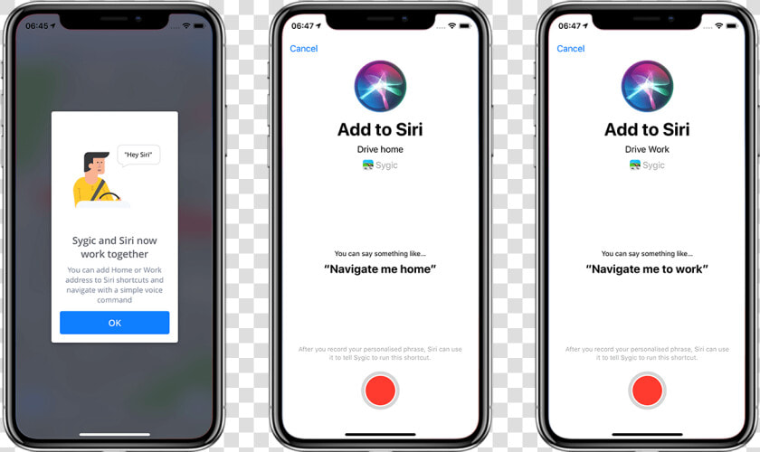 Sygic Gps Navigation Supports Siri Shortcuts   Iphone  HD Png DownloadTransparent PNG