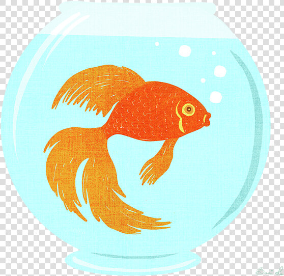 Gold Fish In Fishbowl Painting  HD Png DownloadTransparent PNG