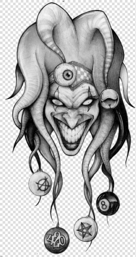 Tattoo Devil Clown Harley Joker Avatar Quinn Clipart   Dibujos A Lapiz Payasos  HD Png DownloadTransparent PNG