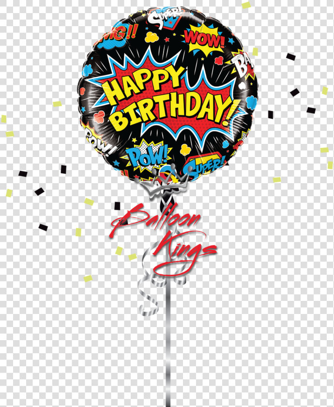 Bday Superhero Black   Balloon Smiley Face Blue  HD Png DownloadTransparent PNG